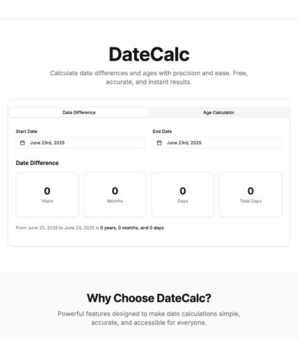 Age & Loan Calculator Tool Script